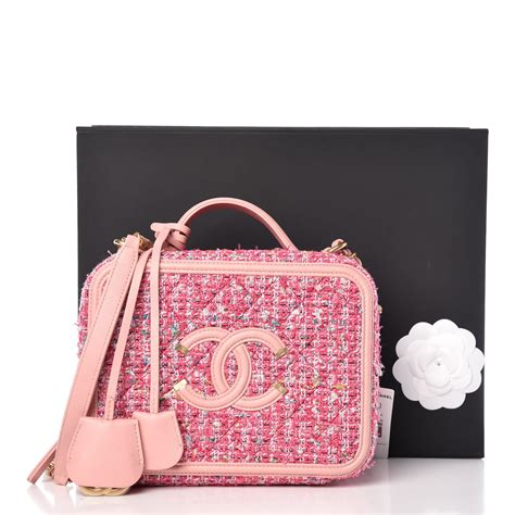 chanel filigree vanity case light pink fashionphile|chanel vanity case original.